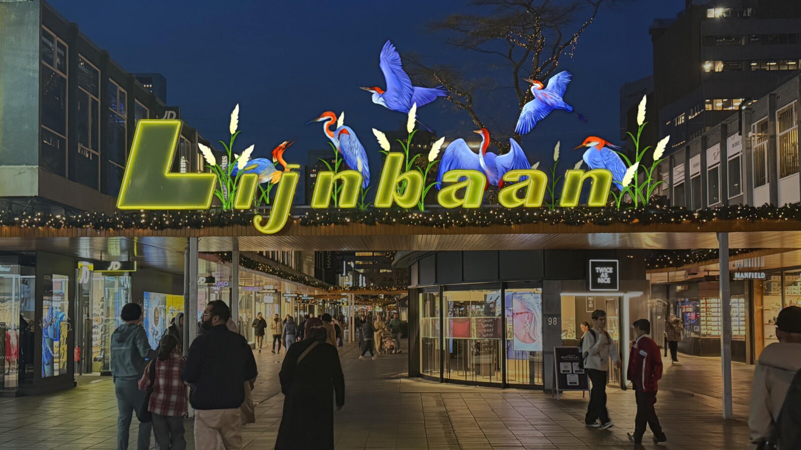 China Lightbaan Kraanvogels Lijnbaan RWWW