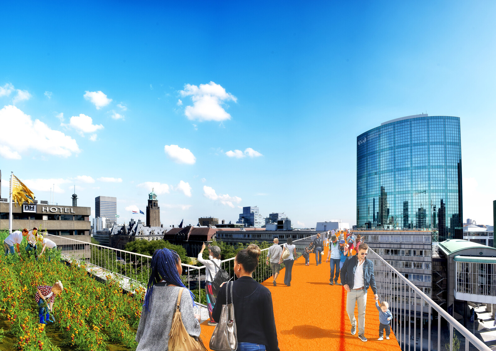 Rotterdam Rooftop Walk artist impression MVRDV bridge