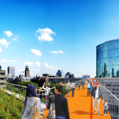 Rotterdam Rooftop Walk artist impression MVRDV bridge