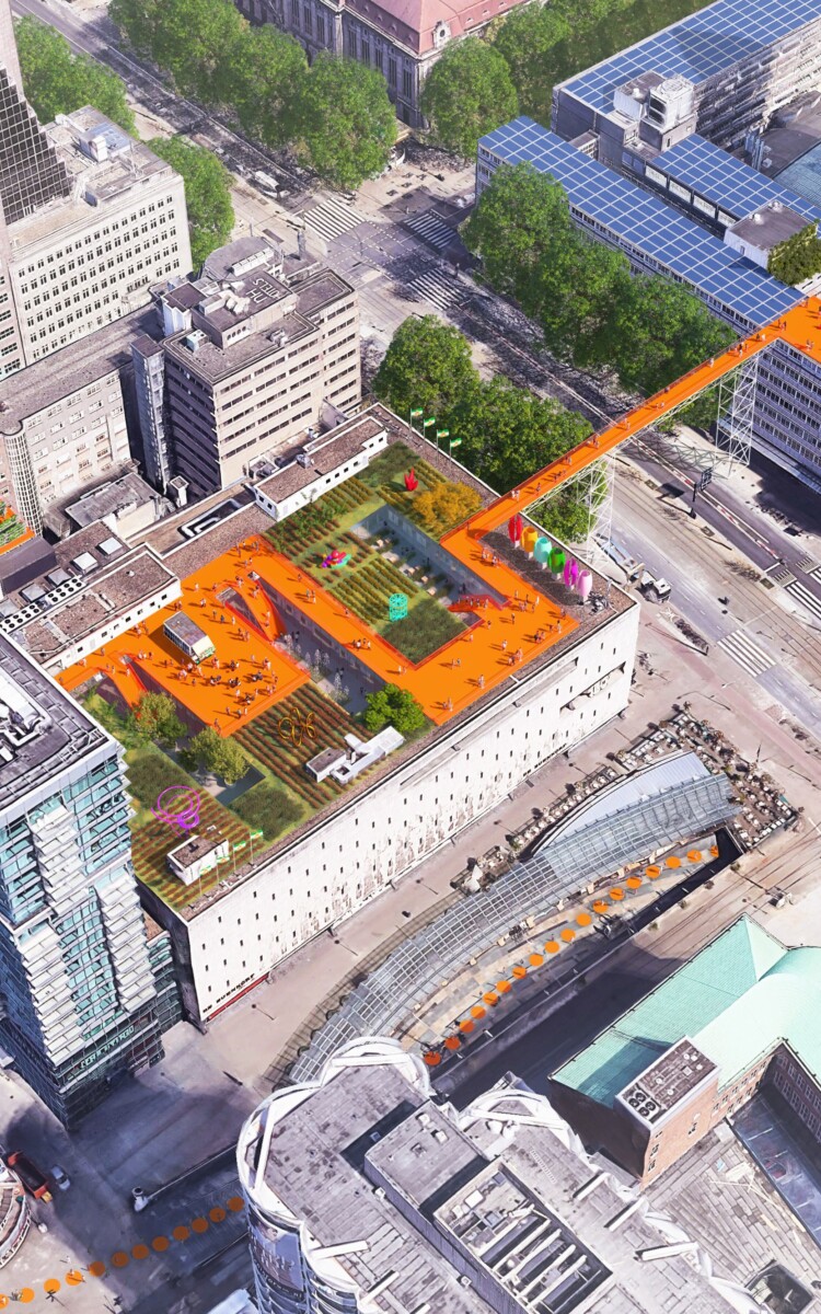 Rotterdam Rooftop Walk artist impression MVRDV Birds eye