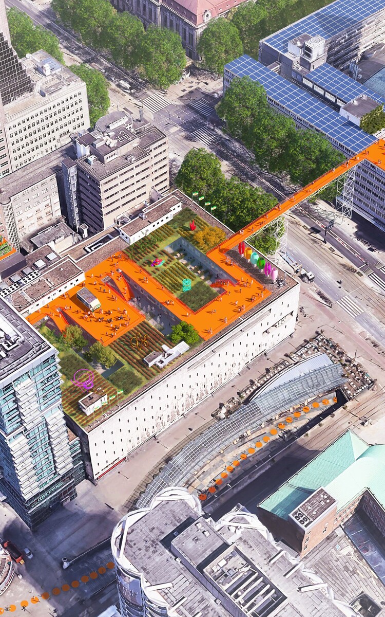 Rotterdam Rooftop Walk artist impression MVRDV Birds eye