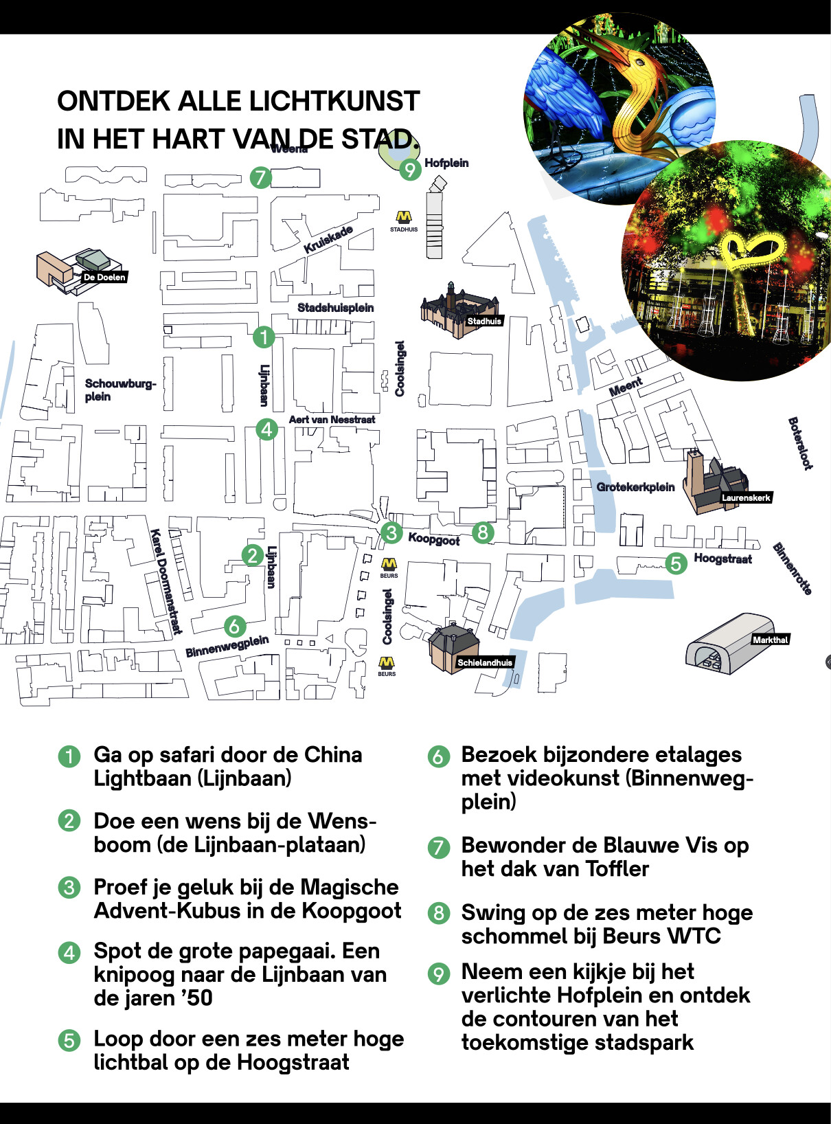 Plattegrond lichtroute