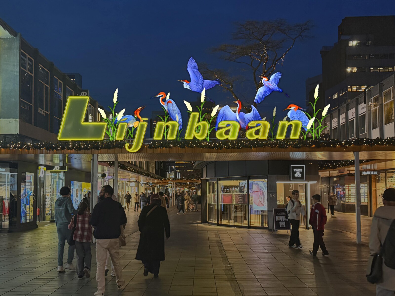 China Lightbaan Kraanvogels Lijnbaan RWWW