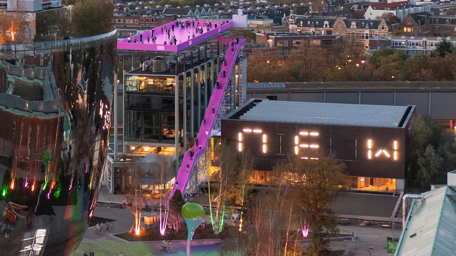 Visualisatie van Het Podium op Het Nieuwe Instituut MVRDV