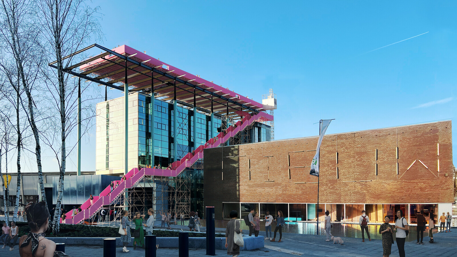 Visualisatie van Het Podium op Het Nieuwe Instituut MVRDV 2