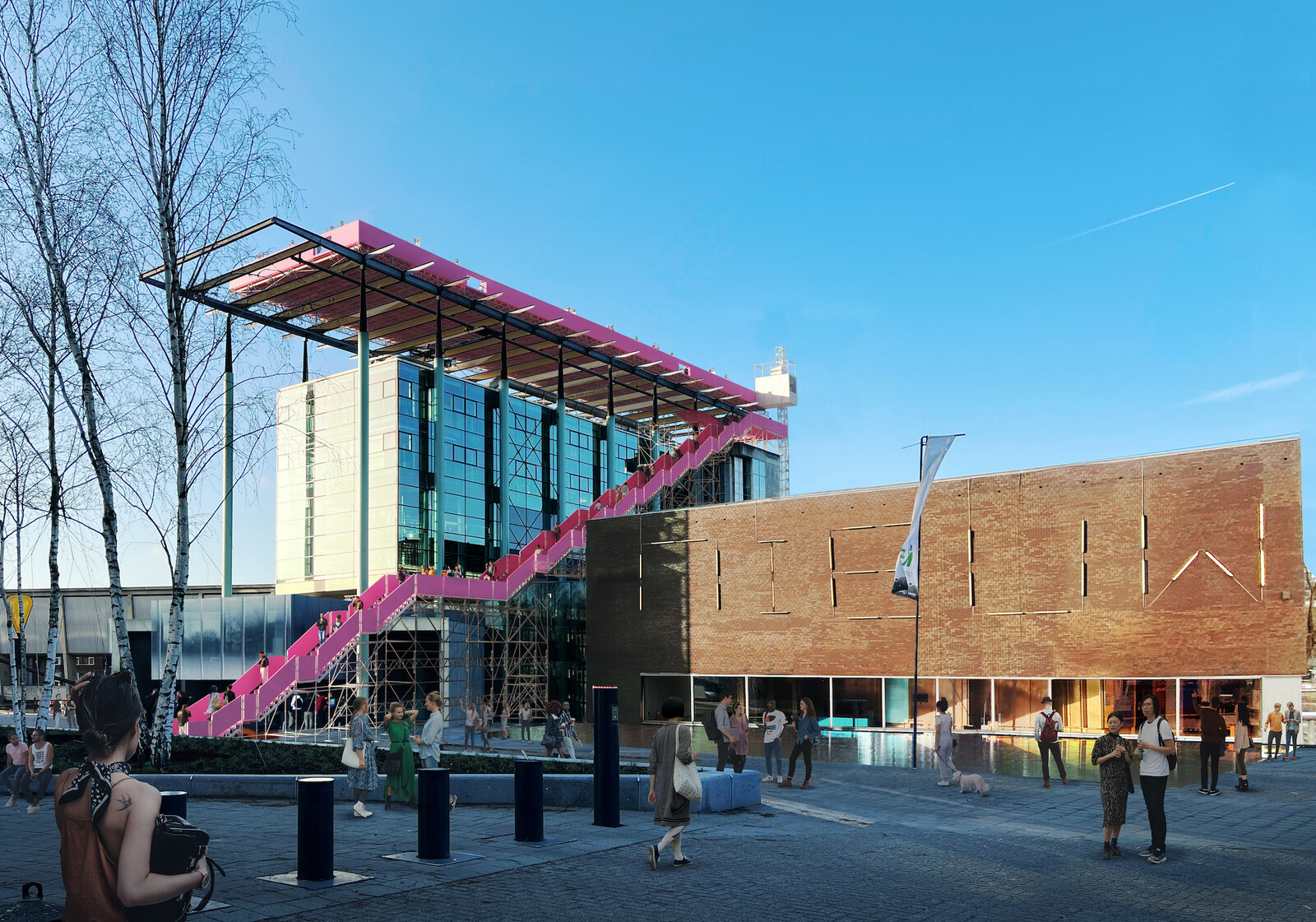 Visualisatie van Het Podium op Het Nieuwe Instituut MVRDV 2