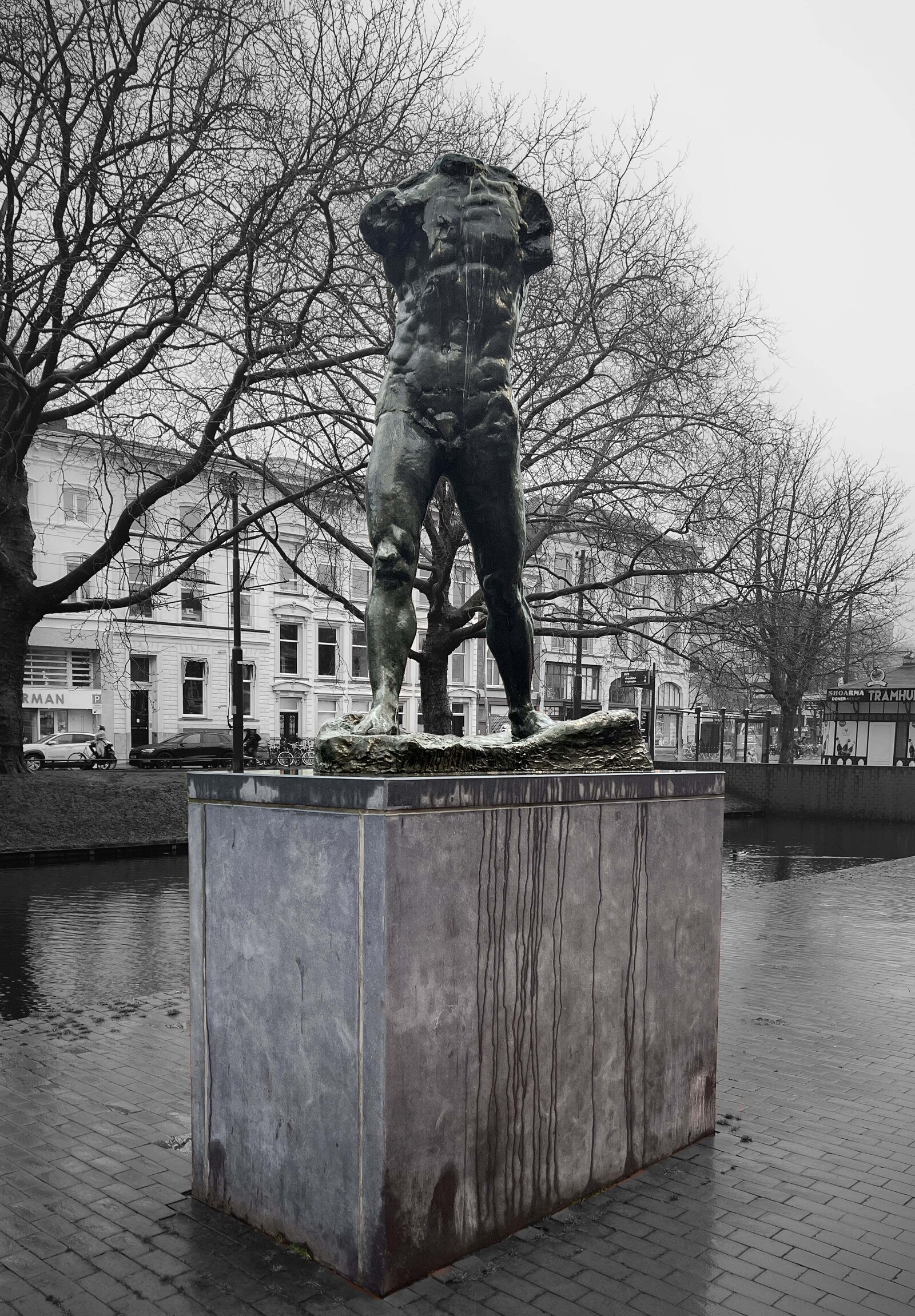 Walking Man Rodin statue Rotterdam myview rotterdam