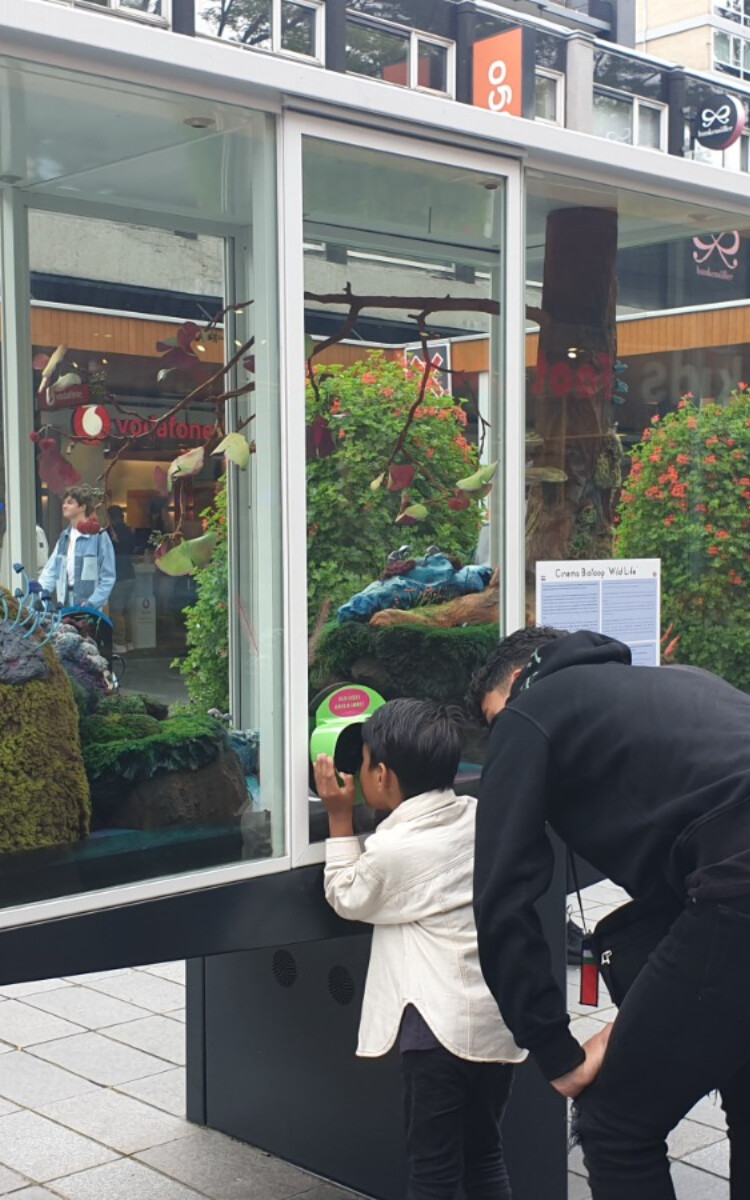 Cinema Biotoop Wild Life vitrine lijnbaan Rotterdam